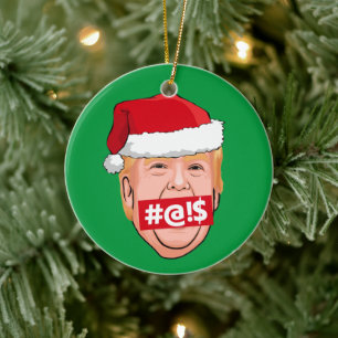 DONALD TRUMP Angry Kerstmis Keramisch Ornament