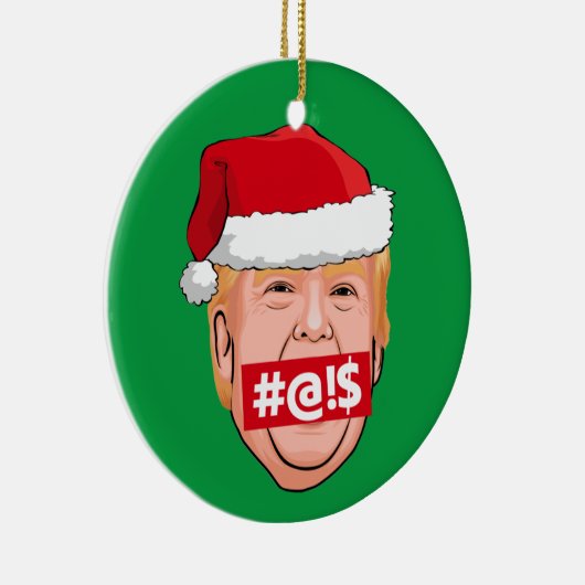 DONALD TRUMP Angry Kerstmis Keramisch Ornament (Rechts)