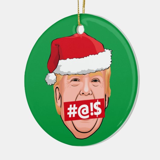 DONALD TRUMP Angry Kerstmis Keramisch Ornament (Links)