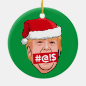 DONALD TRUMP Angry Kerstmis Keramisch Ornament (Achterkant)