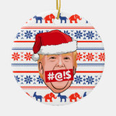 DONALD TRUMP Angry Kerstmis Keramisch Ornament (Voorkant)
