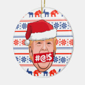 DONALD TRUMP Angry Kerstmis Keramisch Ornament (Links)