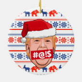 DONALD TRUMP Angry Kerstmis Keramisch Ornament (Achterkant)
