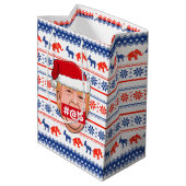 DONALD TRUMP Angry Kerstmis Medium Cadeauzakje (Achterkant Gekanteld)