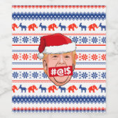 DONALD TRUMP Angry Kerstmis Wijn Etiket (Enkel label)
