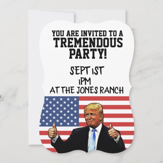 DONALD TRUMP ARTIJ INVITATIONS GEPERSONALISEERD KAART (Voorkant)