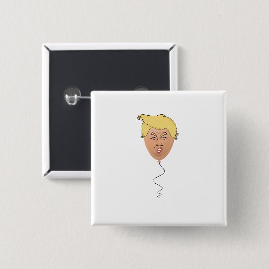 Donald Trump Balloon Vierkante Button 5,1 Cm (Voorkant /achterkant)