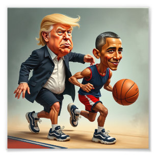 Donald Trump Barack Obama Foto Afdruk