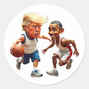 Donald Trump Barack Obama Ronde Sticker