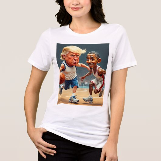 Donald Trump Barack Obama Tri-Blend Shirt (Voorkant)