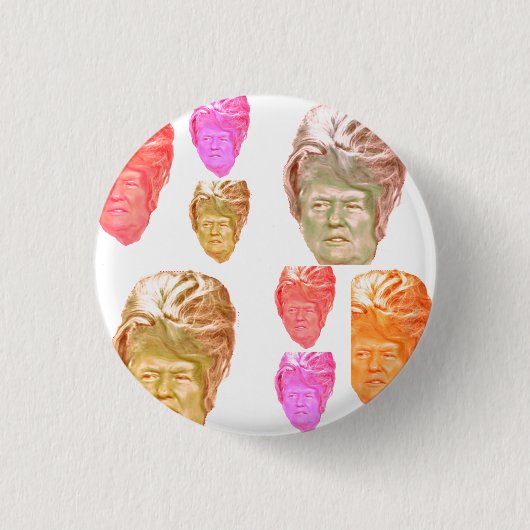 Donald Trump Beehive Print Pin Ronde Button 3,2 Cm (Voorkant)