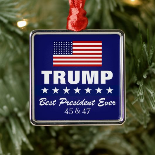 DONALD TRUMP BEST PRESIDENT EVER CHRISTMAS METALEN ORNAMENT (Boom)
