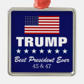 DONALD TRUMP BEST PRESIDENT EVER CHRISTMAS METALEN ORNAMENT (Voorkant)
