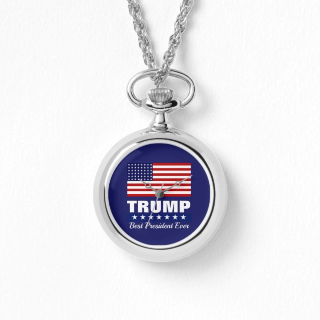 DONALD TRUMP BEST PRESIDENT EVER NECKLACE WATCH HORLOGE (Voorkant)