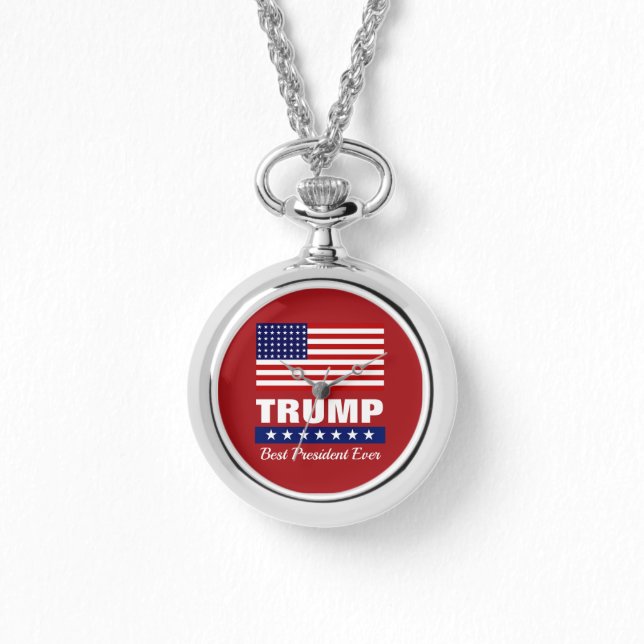 DONALD TRUMP BEST PRESIDENT EVER NECKLACE WATCH HORLOGE (Voorkant)