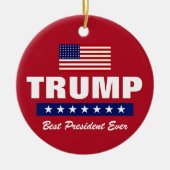 DONALD TRUMP BEST PRESIDENT OOIT CHRISTMAS KERAMISCH ORNAMENT (Voorkant)
