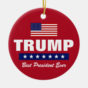 DONALD TRUMP BEST PRESIDENT OOIT CHRISTMAS KERAMISCH ORNAMENT