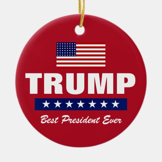 DONALD TRUMP BEST PRESIDENT OOIT CHRISTMAS KERAMISCH ORNAMENT (Voorkant)