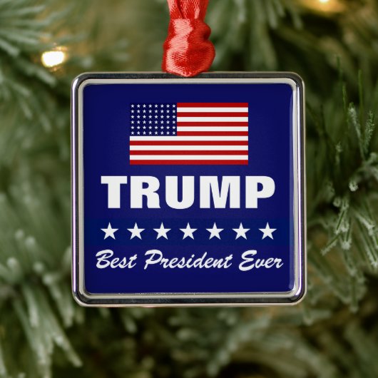 DONALD TRUMP BEST PRESIDENT OOIT CHRISTMAS METALEN ORNAMENT (Boom)