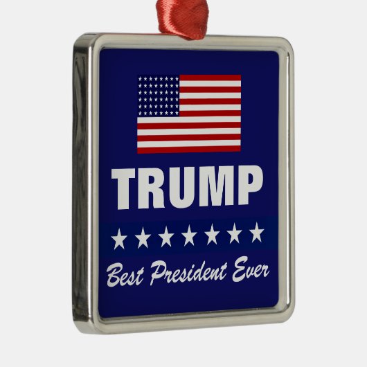 DONALD TRUMP BEST PRESIDENT OOIT CHRISTMAS METALEN ORNAMENT (Rechts)