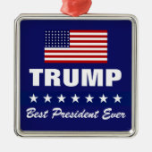 DONALD TRUMP BEST PRESIDENT OOIT CHRISTMAS METALEN ORNAMENT (Voorkant)
