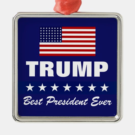 DONALD TRUMP BEST PRESIDENT OOIT CHRISTMAS METALEN ORNAMENT (Voorkant)