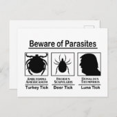 Donald Trump Beware van parasieten Briefkaart (Voorkant / Achterkant)