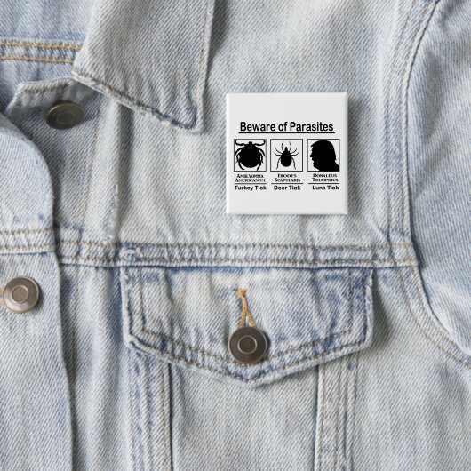 Donald Trump Beware van parasieten Vierkante Button 5,1 Cm (In situ)
