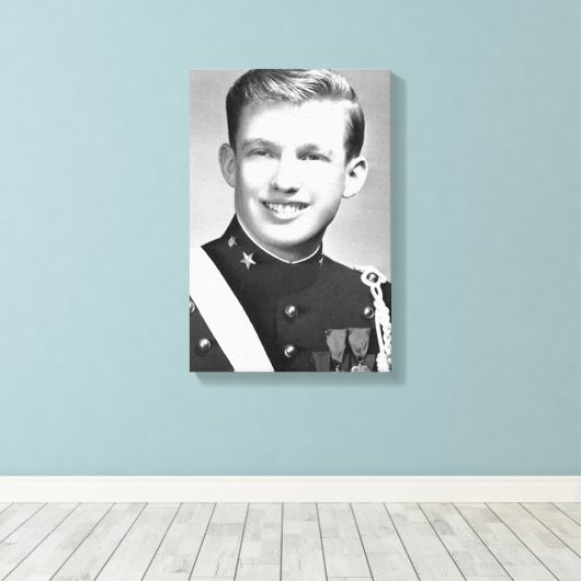 Donald Trump bij de militaire academie van New Yor Canvas Afdruk (Insitu (Houten vloer))