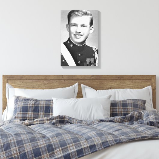 Donald Trump bij de militaire academie van New Yor Canvas Afdruk (Insitu (Slaapkamer))