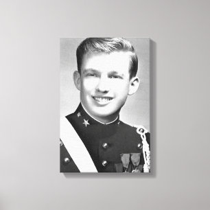 Donald Trump bij de militaire academie van New Yor Canvas Afdruk