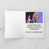Donald Trump Birthday Card -- "Ingewikkeld " Kaart (Binnen)