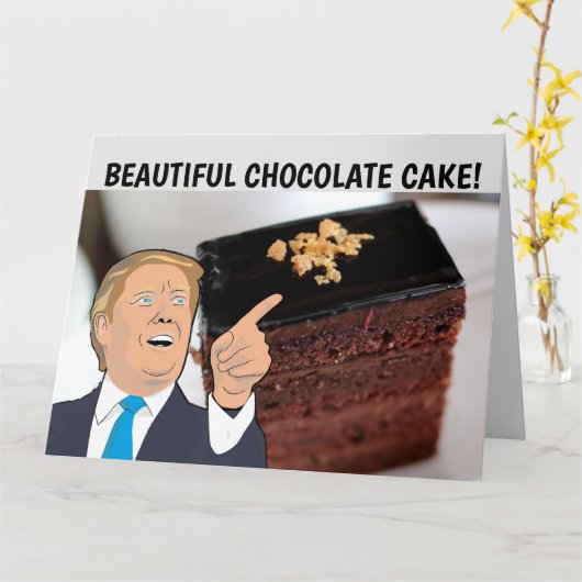 DONALD TRUMP BIRTHDAY CHOCOLATE CAKE 5X7 KAARTEN (Gele Bloem)