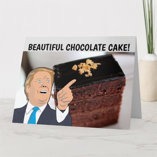 DONALD TRUMP BIRTHDAY CHOCOLATE CAKE 5X7 KAARTEN (Voorkant)