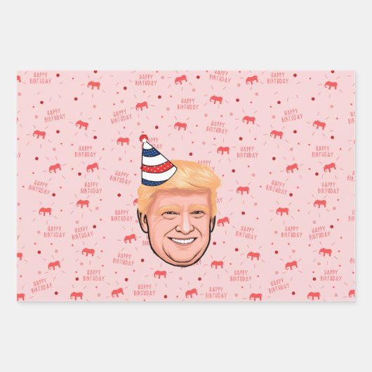 DONALD TRUMP BIRTHDAY INPAKPAPIER VEL (Voorkant)