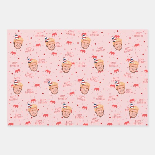 DONALD TRUMP BIRTHDAY INPAKPAPIER VEL (Voorkant 3)