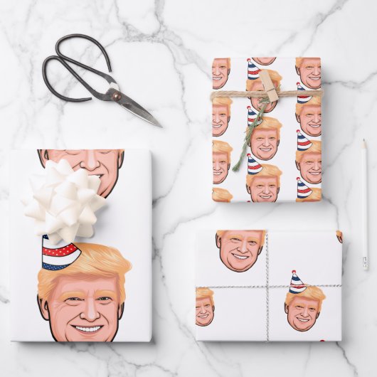 DONALD TRUMP BIRTHDAY INPAKPAPIER VEL (Voorkant)