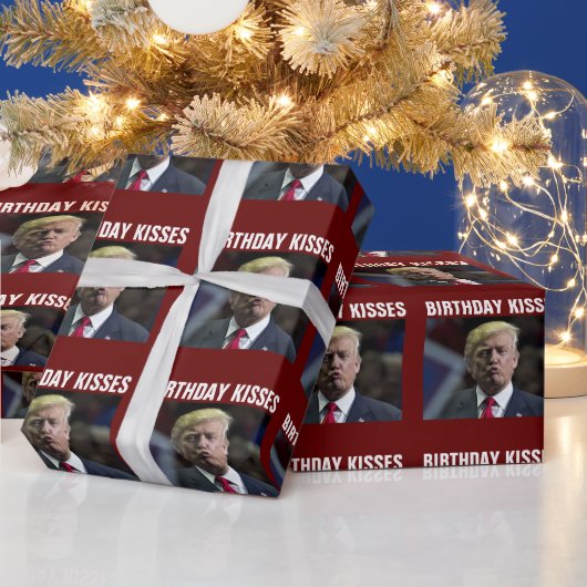 DONALD TRUMP BIRTHDAY KISS WRAPPINGPAPIER CADEAUPAPIER (Feestdagen)