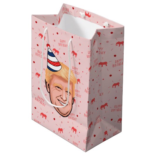 DONALD TRUMP BIRTHDAY MEDIUM CADEAUZAKJE (Voorkant Gekanteld)