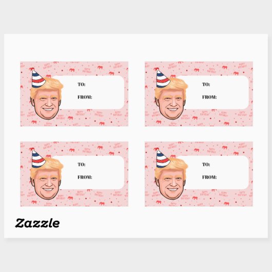 DONALD TRUMP BIRTHDAY RECHTHOEKIGE STICKER (Vel)