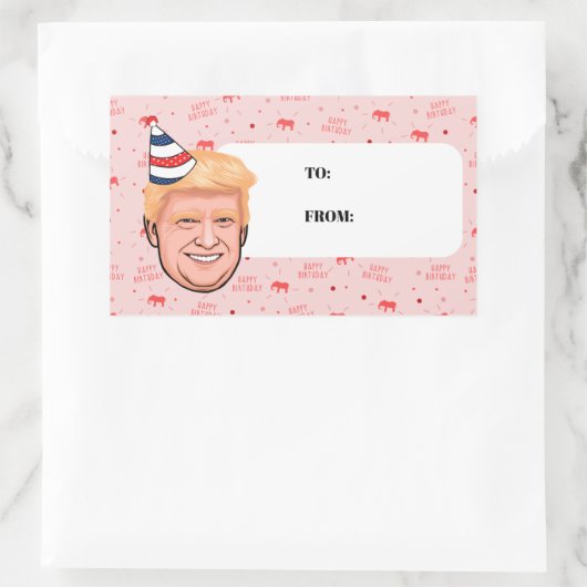 DONALD TRUMP BIRTHDAY RECHTHOEKIGE STICKER (Tas)