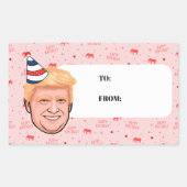 DONALD TRUMP BIRTHDAY RECHTHOEKIGE STICKER (Voorkant)