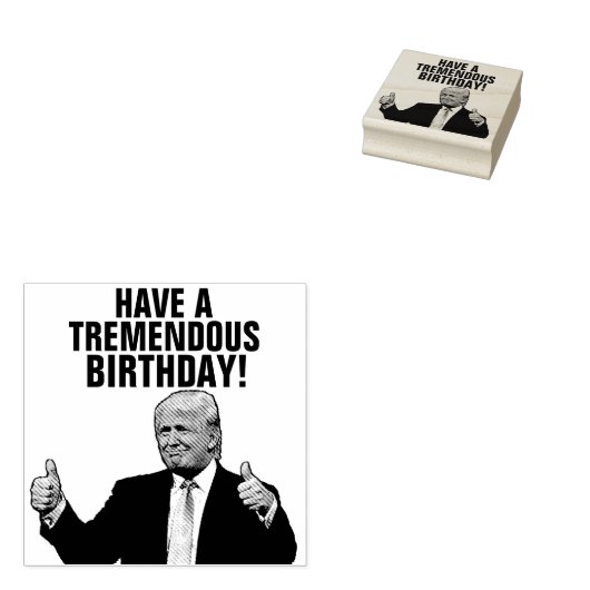 DONALD TRUMP BIRTHDAY RUBBER STAMP RUBBERSTEMPEL (Gestempeld)