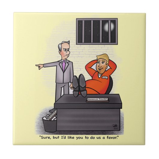 Donald Trump Bleek Geel Keramisch Tegel Tegeltje (Voorkant)