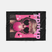 Donald Trump Blowing Bubble Gum Pink Sungles Trump Fleece Deken (Voorkant (Horizontaal))