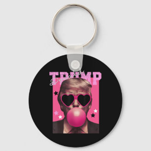 Donald Trump Blowing Bubble Gum Pink Sungles Trump Sleutelhanger