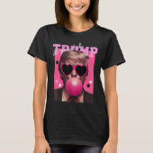 Donald Trump Blowing Bubble Gum Pink Sungles Trump T-shirt (Voorkant)