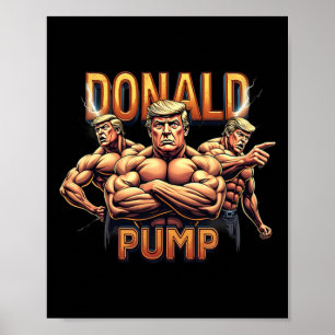 Donald Trump Bodybuilding Grappige Gym Meme Humor Poster