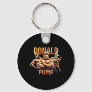 Donald Trump Bodybuilding Grappige Gym Meme Humor Sleutelhanger