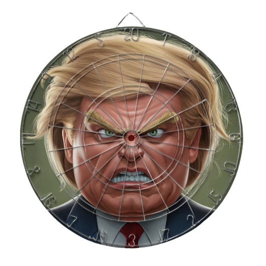 Donald Trump boos gezicht Dartbord (Voorkant)